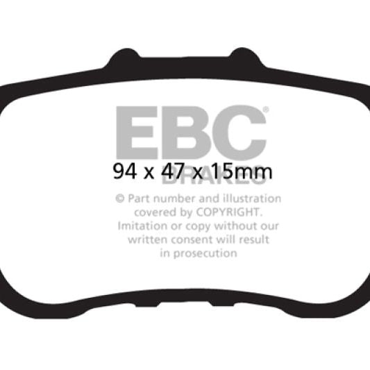 EBC 09-14 Acura TSX 2.4 Greenstuff Rear Brake Pads-Brake Pads - Performance-EBC-EBCDP21987-SMINKpower Performance Parts