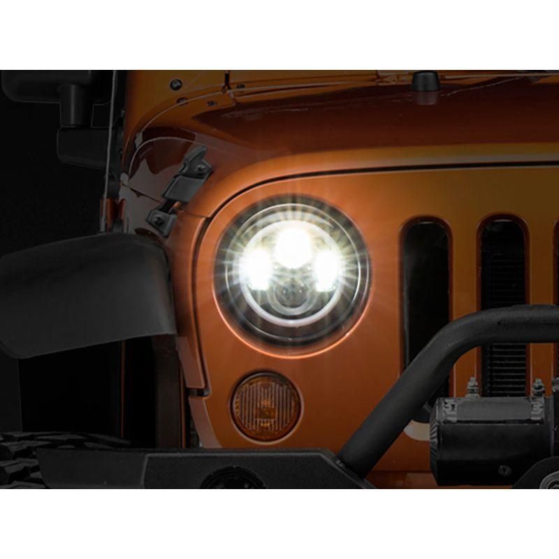 Raxiom 97-18 Jeep Wrangler TJ/JK Axial Halo Headlights w/ DRL Amber Signals- Blk Hsng (Clear Lens) - SMINKpower Performance Parts RAXJ108037 Raxiom