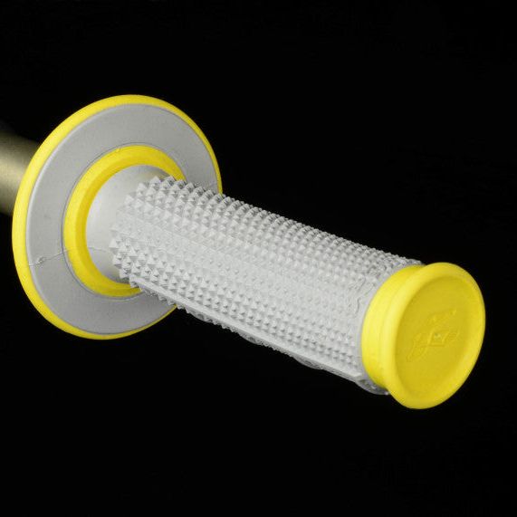 Renthal MX Dual Compound Grips Tapered 1/2 Waffle - Grey/ Yellow-Misc Powersports-Renthal-RENG194-SMINKpower Performance Parts