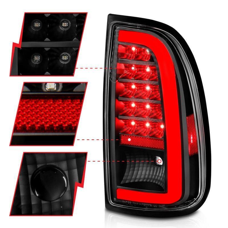 ANZO 00-06 Toyota Tundra LED Taillights w/ Light Bar Black Housing Clear Lens - SMINKpower Performance Parts ANZ311411 ANZO