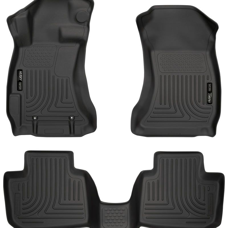 Husky Liners Subaru 12-14 Impreza/2015 WRX/STi WeatherBeater Combo Front&2nd Row Black Floor Liners-Floor Mats - Rubber-Husky Liners-HSL99801-SMINKpower Performance Parts