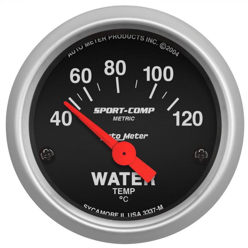 Autometer Sport-Comp 52mm 40-120 Degree Short Sweep Electronic Water Temperature Gauge-Gauges-AutoMeter-ATM3337-M-SMINKpower Performance Parts