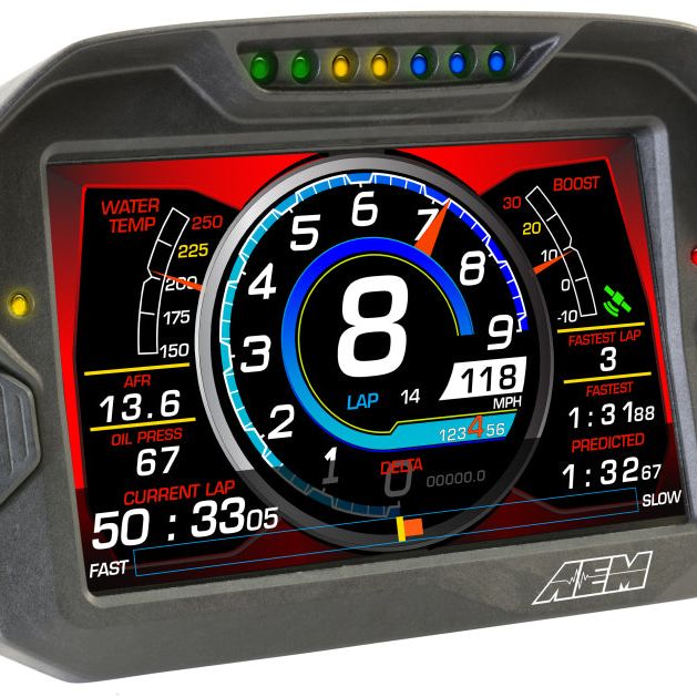 AEM CD-7 Non Logging GPS Enabled Race Dash Carbon Fiber Digital Display w/o VDM (CAN Input Only)-Gauges-AEM-AEM30-5702-SMINKpower Performance Parts