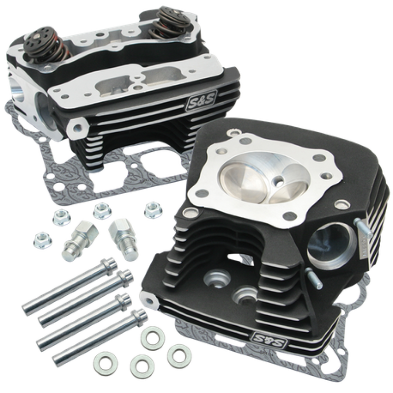 S&S Cycle 08-16 Touring Super Stock 89cc Cylinder Head Kit - Wrinkle Black - SMINKpower Performance Parts SSC106-3240 S&S Cycle