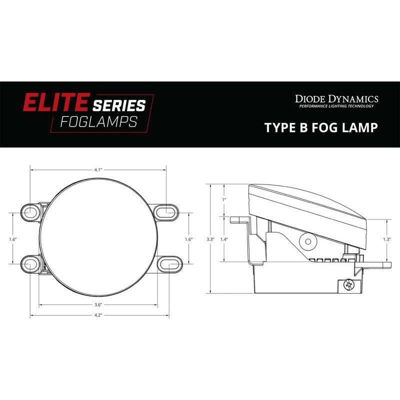 Diode Dynamics Elite Series Type B Fog Lamps - White (Pair) - SMINKpower Performance Parts DIODD5134P Diode Dynamics