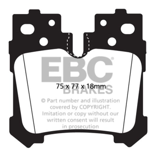 EBC 07+ Lexus LS460 4.6 Redstuff Rear Brake Pads-Brake Pads - Performance-EBC-EBCDP31812C-SMINKpower Performance Parts