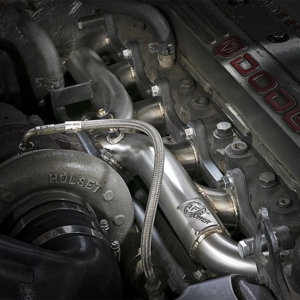 aFe Twisted Steel Header Turbo Manifold (T3) 98.5-02 Dodge Diesel Trucks L6 5.9L (td) - SMINKpower Performance Parts AFE48-32020 aFe