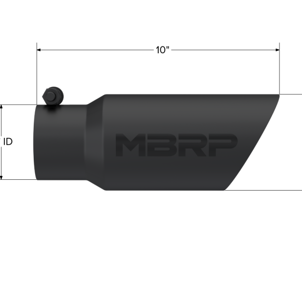 MBRP Universal Tip 4in OD 3in Inlet 10in Length Dual Wall Angled End Black-Tips-MBRP-MBRPT5156BLK-SMINKpower Performance Parts