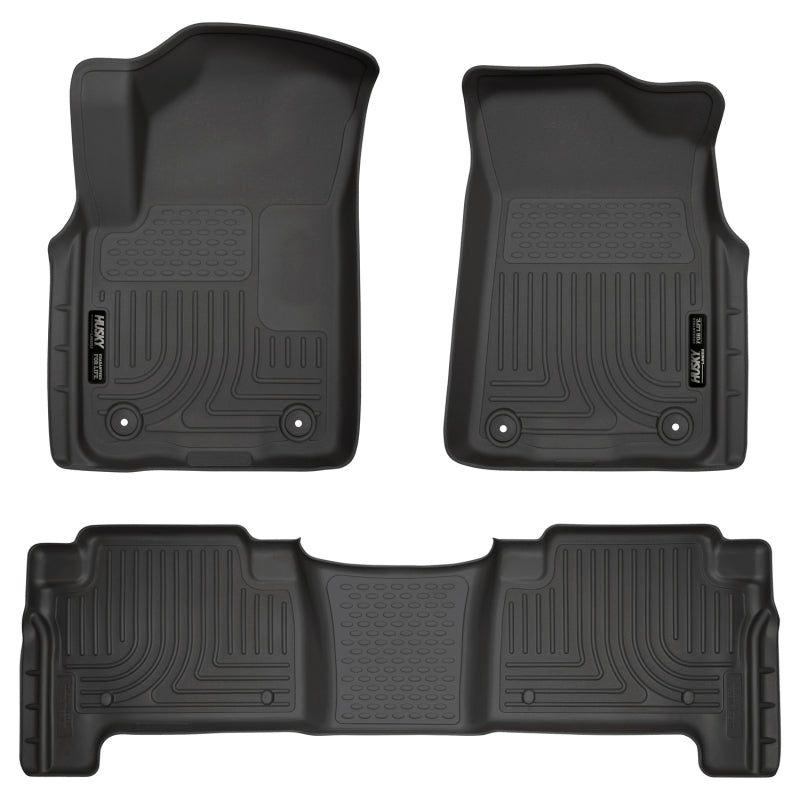 Husky Liners 2019+ Infiniti QX80/2019+ Nissan Armada Weatherbeater Black Fnt & 2nd Seat Floor Liners-Floor Mats - Rubber-Husky Liners-HSL95671-SMINKpower Performance Parts