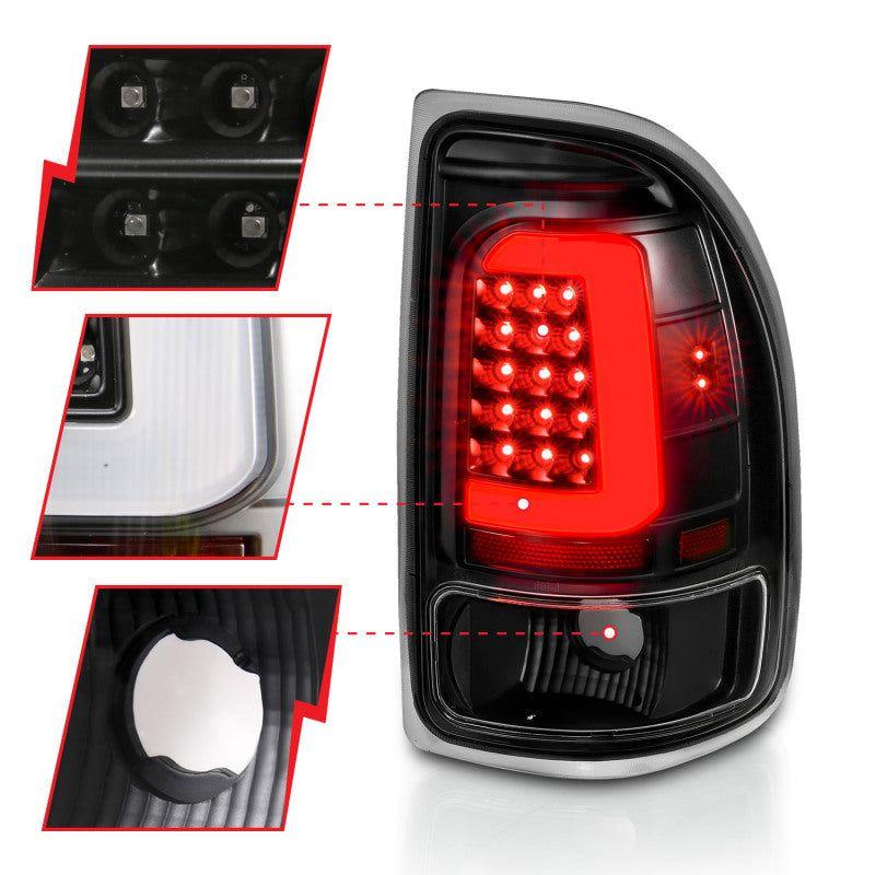 ANZO 1997-2004 Dodge Dakota LED Taillights Black Housing Clear Lens Pair-Tail Lights-ANZO-ANZ311347-SMINKpower Performance Parts