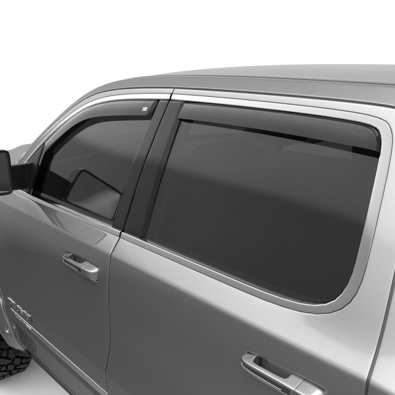 EGR 2019 Dodge Ram 1500 Crew Cab SlimLine In-Channel Window Visors Set of 4 - Dark Smoke - SMINKpower Performance Parts EGR572951 EGR