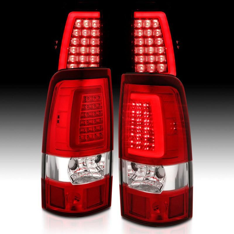 ANZO 2003-2006 Chevy Silverado 1500 LED Taillights Plank Style Chrome With Red/Clear Lens - SMINKpower Performance Parts ANZ311335 ANZO