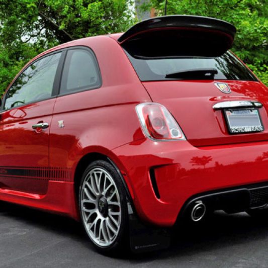 Rally Armor 2012-18 Fiat 500 (Pop/Sport/Lounge/Abarth) Red Mud Flap w/ White Logo-Mud Flaps-Rally Armor-RALMF25-UR-RD/WH-SMINKpower Performance Parts