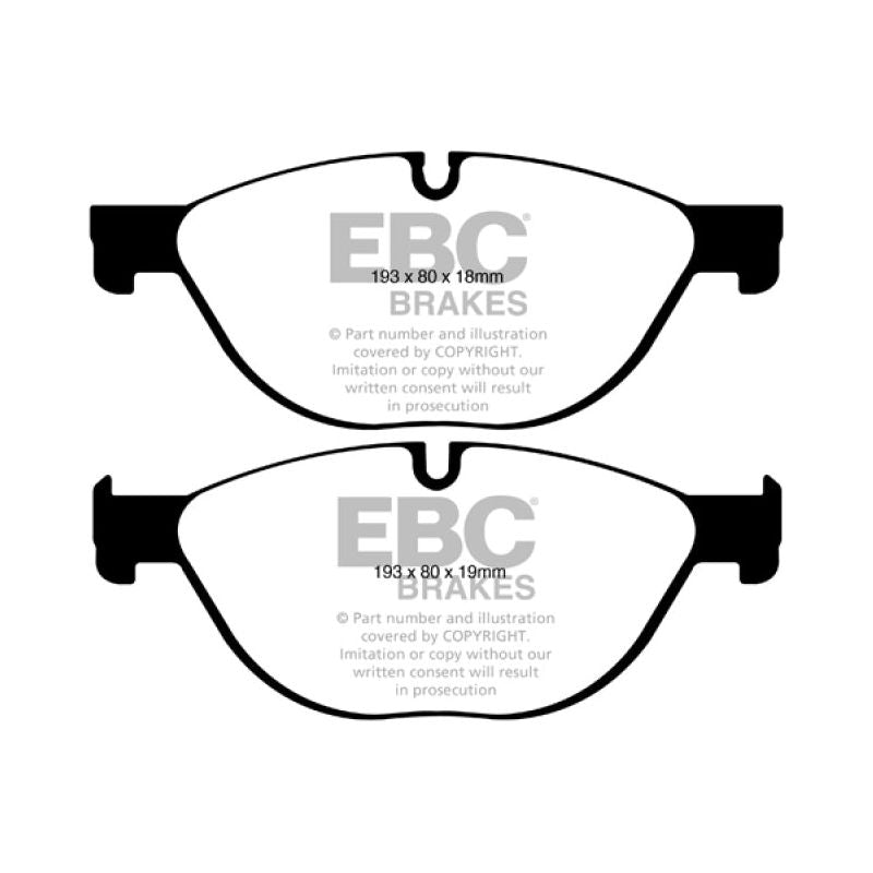 EBC 12-13 BMW 528 2.0 Turbo (F10) Performance Yellowstuff Front Brake Pads-Brake Pads - Performance-EBC-EBCDP42019R-SMINKpower Performance Parts