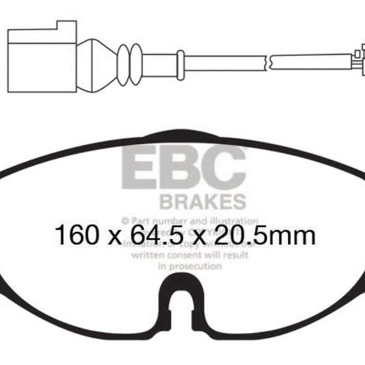 EBC 14+ Audi A3 1.8 Turbo Yellowstuff Front Brake Pads-Brake Pads - Performance-EBC-EBCDP42150R-SMINKpower Performance Parts