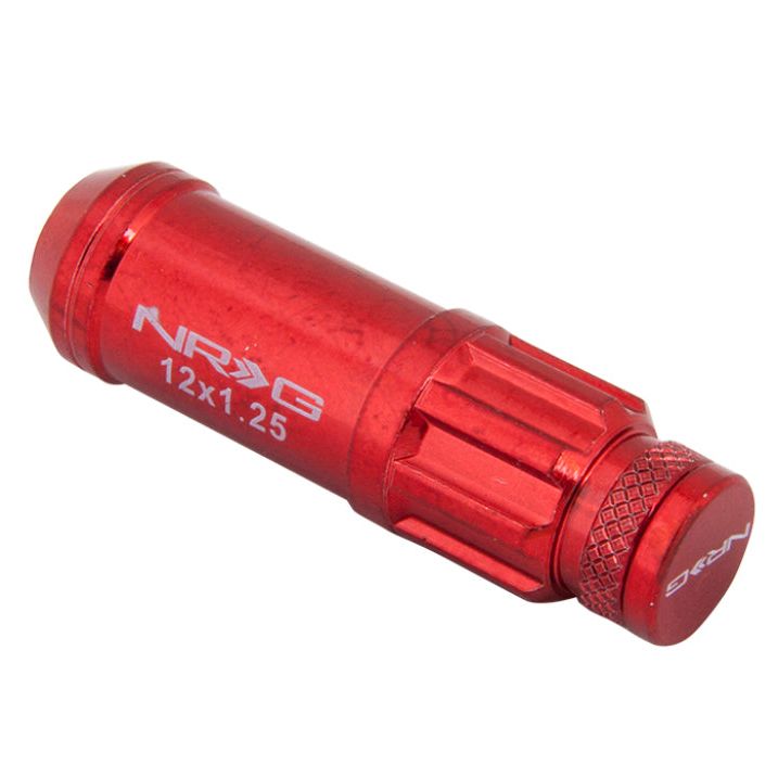 NRG 700 Series M12 X 1.25 Steel Lug Nut w/Dust Cap Cover Set 21 Pc w/Locks & Lock Socket - Red-Lug Nuts-NRG-NRGLN-LS710RD-21-SMINKpower Performance Parts