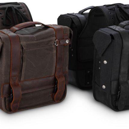 Burly Brand Throw-over Saddlebag - Dark Oak-Bags - Saddlebags-Burly Brand-BURB15-1002D-SMINKpower Performance Parts