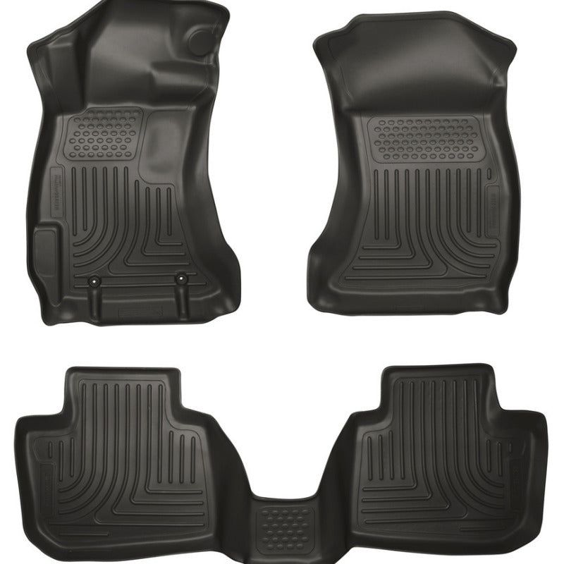 Husky Liners 14 Subaru Forester Weatherbeater Black Front & 2nd Seat Floor Liners-Floor Mats - Rubber-Husky Liners-HSL99881-SMINKpower Performance Parts