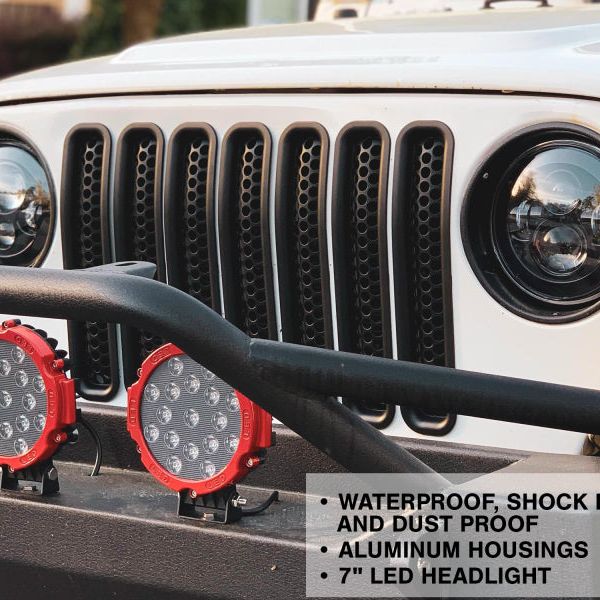 Raxiom 97-18 Jeep Wrangler TJ/JK Axial Series LED Daymaker Headlights- Black Housing (Clear Lens) - SMINKpower Performance Parts RAXJ108042 Raxiom