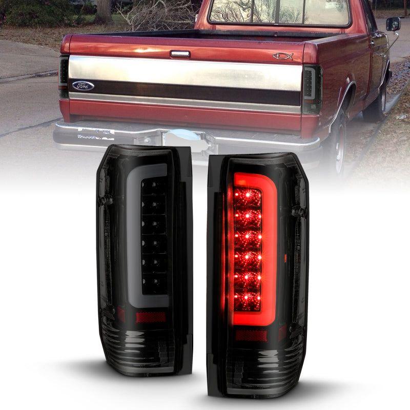 ANZO 1987-1996 Ford F-150 LED Taillights Black Housing Smoke Lens (Pair)-Tail Lights-ANZO-ANZ311351-SMINKpower Performance Parts