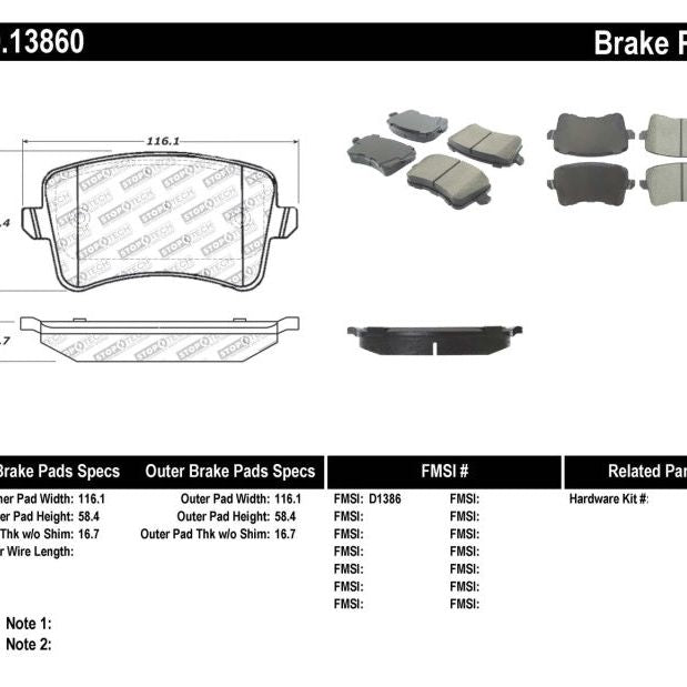 StopTech Performance Brake Pads-Brake Pads - Performance-Stoptech-STO309.13860-SMINKpower Performance Parts
