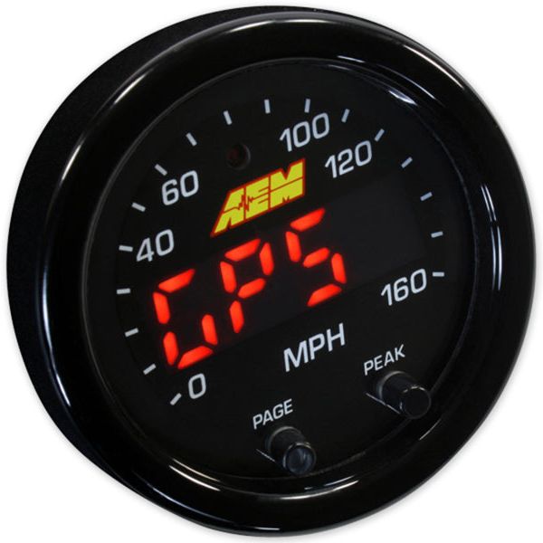 AEM X-Series 0-160 MPH Black Bezel w/ Black Face GPS Speedometer Gauge-Gauges-AEM-AEM30-0313-SMINKpower Performance Parts