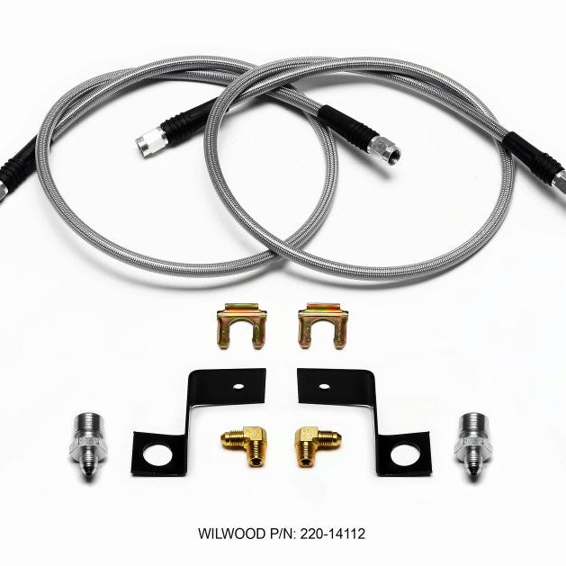 Wilwood Flexline Kit 30 inch -3 3/8-24 IF 1/8 NPT 90 Degree - SMINKpower Performance Parts WIL220-14111 Wilwood