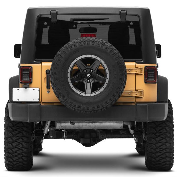 Raxiom 07-18 Jeep Wrangler JK Axial Series LED Halo Tail Lights- Black Housing (Dark Smoked Lens)-Tail Lights-Raxiom-RAXJ138358-SMINKpower Performance Parts