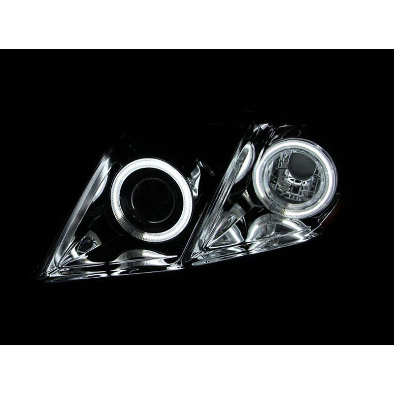 ANZO 2007-2009 Toyota Camry Projector Headlights w/ Halo Black-Headlights-ANZO-ANZ121181-SMINKpower Performance Parts