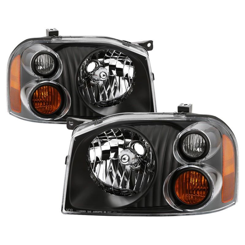 xTune 01-04 Nissan Frontier OEM Headlights - Black (HD-JH-NF01-AM-BK) - SMINKpower Performance Parts SPY9042768 SPYDER