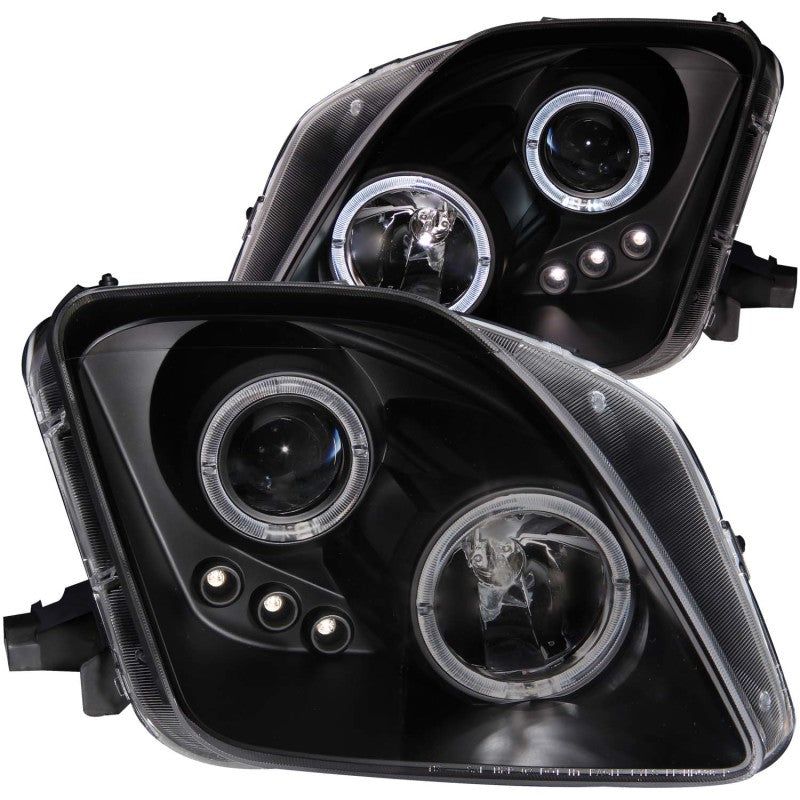 ANZO 1997-2001 Honda Prelude Projector Headlights w/ Halo Black w/ LED-Headlights-ANZO-ANZ121341-SMINKpower Performance Parts