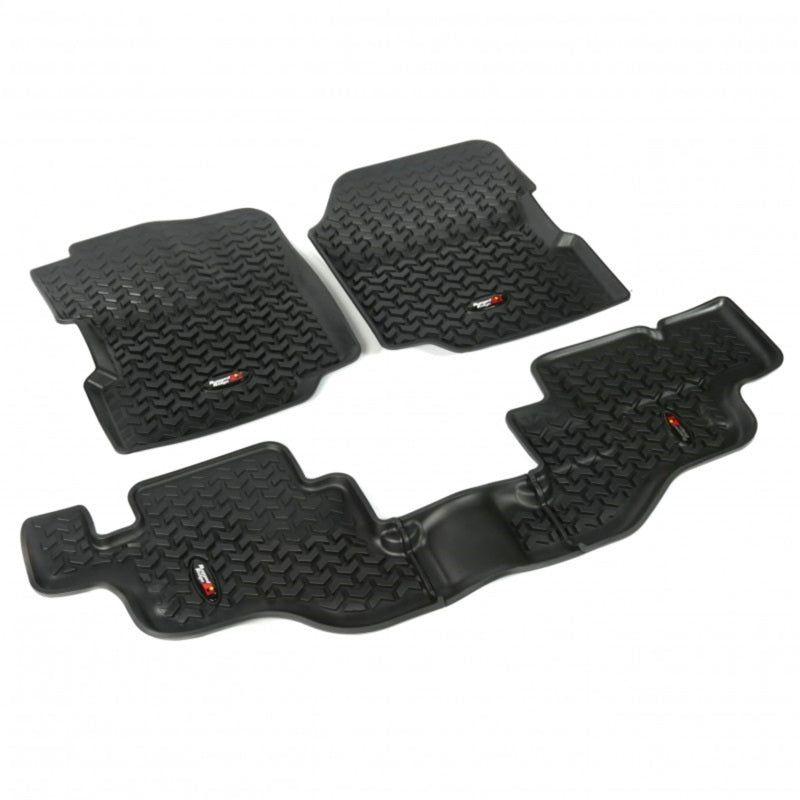 Rugged Ridge Floor Liner Front/Rear Black 1976-1986 Jeep CJ-7 / Jeep Wrangler 87-95 / YJ-Floor Mats - Rubber-Rugged Ridge-RUG12987.09-SMINKpower Performance Parts