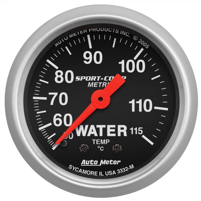 Autometer Sport 2in Water Temp Metric , 50-115 deg. C / Mech-Gauges-AutoMeter-ATM3332-M-SMINKpower Performance Parts