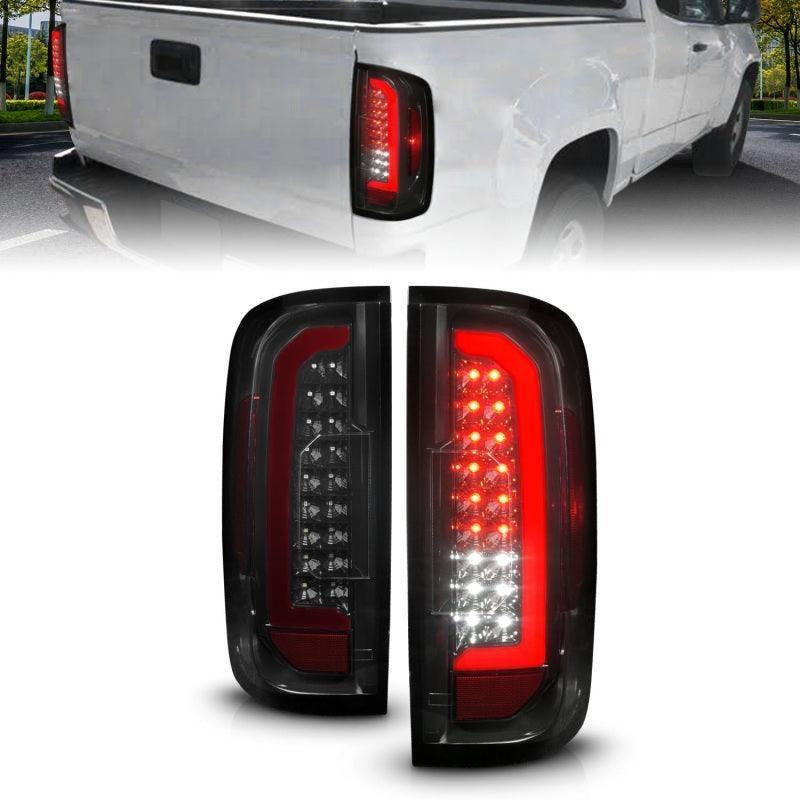 ANZO 15-21 GMC Canyon Full LED Tail Lights w/ Red Lightbar Black Housing Smoke Lens - SMINKpower Performance Parts ANZ311435 ANZO