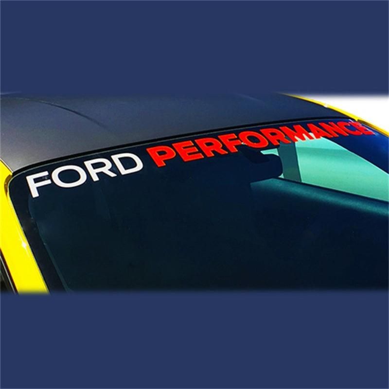 Ford Performance 2015-2017 Mustang Windshield Banner Ford Performance - White / Red - SMINKpower Performance Parts FRPM-1820-MR Ford Racing