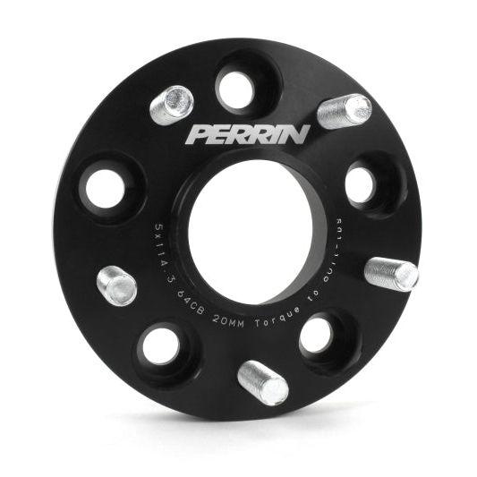 Perrin 17-18 Honda Civic Si 64.1mm Hub 5x114.3 20mm Wheel Spacers (One Pair)-Wheel Spacers & Adapters-Perrin Performance-PERPHP-WHL-020BK-SMINKpower Performance Parts