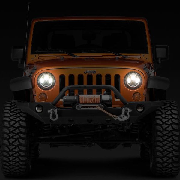 Raxiom 97-18 Jeep Wrangler TJ/JK Axial Halo Headlights w/ DRL Amber Signals- Blk Hsng (Clear Lens) - SMINKpower Performance Parts RAXJ108037 Raxiom