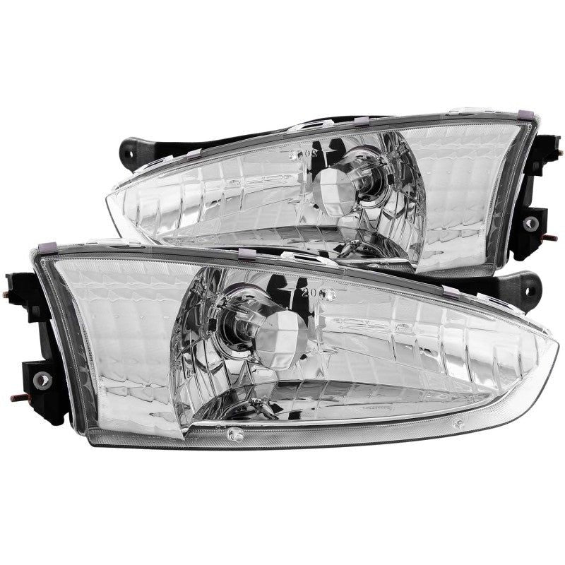 ANZO 1997-2002 Mitsubishi Mirage Crystal Headlights Chrome-Headlights-ANZO-ANZ121106-SMINKpower Performance Parts