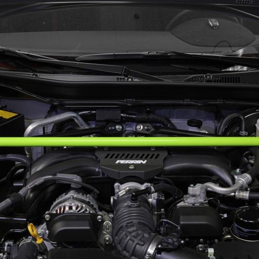 Perrin 2013+ BRZ/FR-S/86/GR86 Strut Brace - Neon Yellow Wrinkle - SMINKpower Performance Parts PERPSP-SUS-066NY Perrin Performance