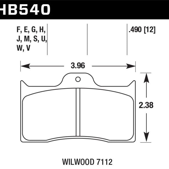 Hawk Wilwood HPS 5.0 Brake Pads - SMINKpower Performance Parts HAWKHB540B.490 Hawk Performance