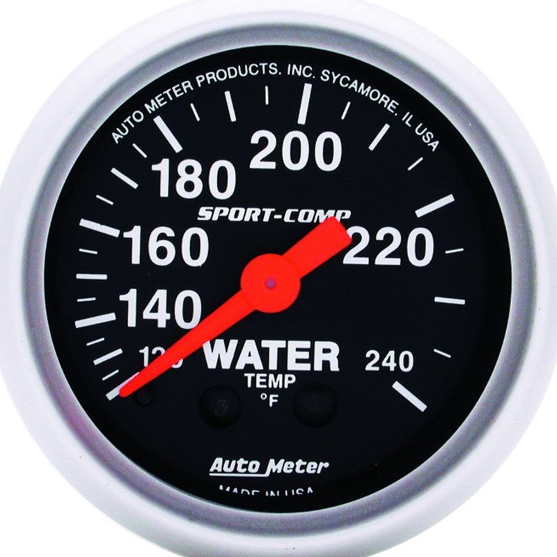 Autometer Sport-Comp 52.4mm 120-240 F Mech 2in Water Temp-Gauges-AutoMeter-ATM3332-SMINKpower Performance Parts