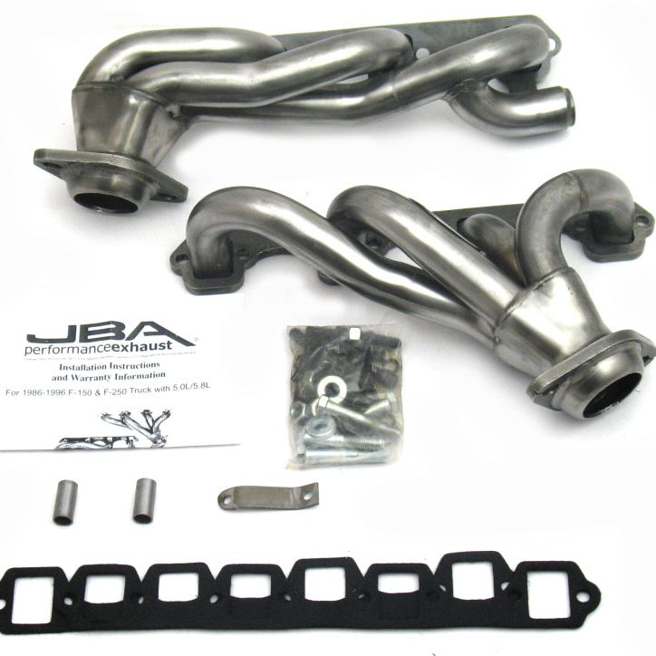 JBA 87-96 Ford F-150 5.8L SBF 1-5/8in Primary Raw 409SS Cat4Ward Header-Headers & Manifolds-JBA-JBA1628S-SMINKpower Performance Parts