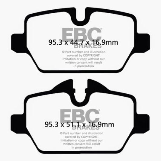 EBC 10+ Mini Countryman 1.6 Cooper Redstuff Rear Brake Pads-Brake Pads - Performance-EBC-EBCDP32102C-SMINKpower Performance Parts