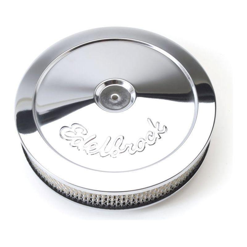 Edelbrock Air Cleaner Pro-Flo Series Round Steel Top Paper Element 10In Dia X 3 5In Chrome - SMINKpower Performance Parts EDE1208 Edelbrock