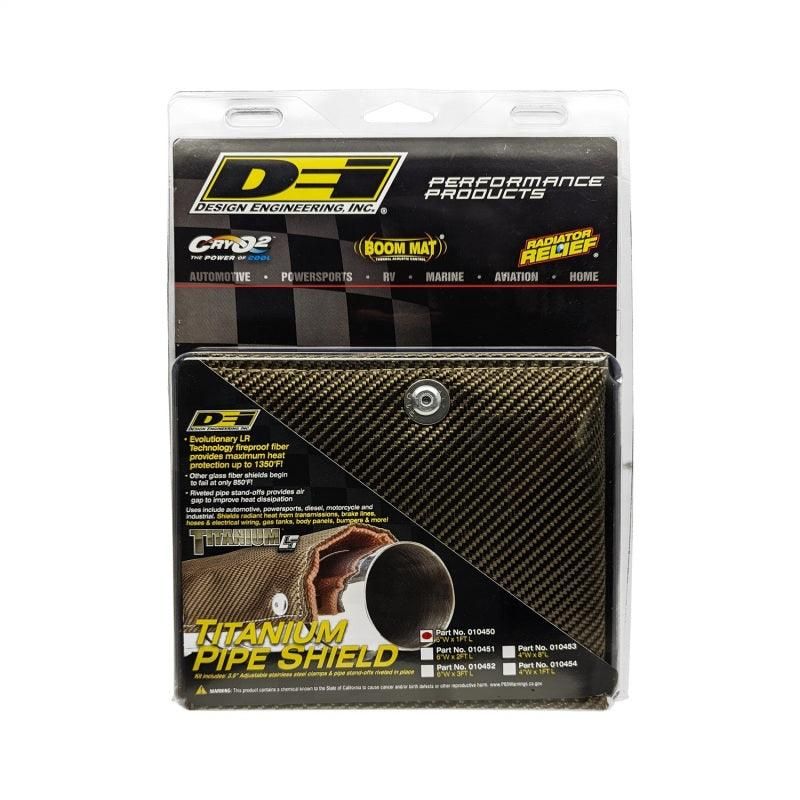 DEI Pipe Shield w/Stainless Steel Clamps - 6in x 12in - Titanium - SMINKpower Performance Parts DEI10450 DEI