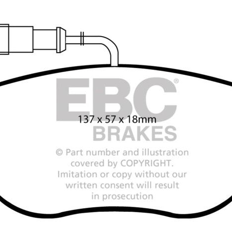 EBC 12+ Fiat 500 1.4 Turbo Abarth Yellowstuff Front Brake Pads-Brake Pads - Performance-EBC-EBCDP41383R-SMINKpower Performance Parts
