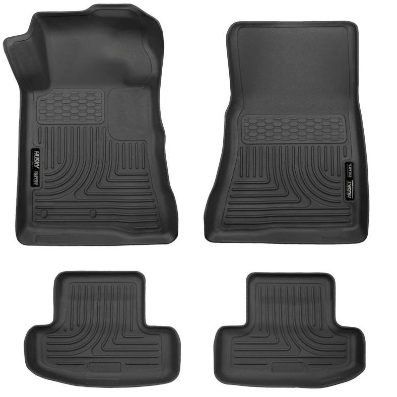 Husky Liners 10-12 Ford Mustang WeatherBeater Combo Black Floor Liners-Floor Mats - Rubber-Husky Liners-HSL98371-SMINKpower Performance Parts