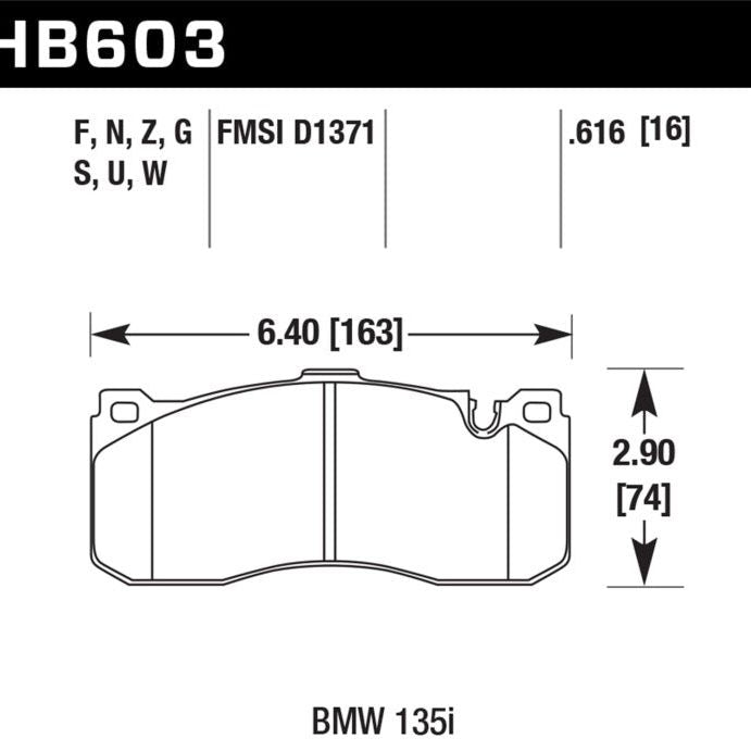Hawk BMW 135i HT-10 Race Front Brake Pads - SMINKpower Performance Parts HAWKHB603S.616 Hawk Performance