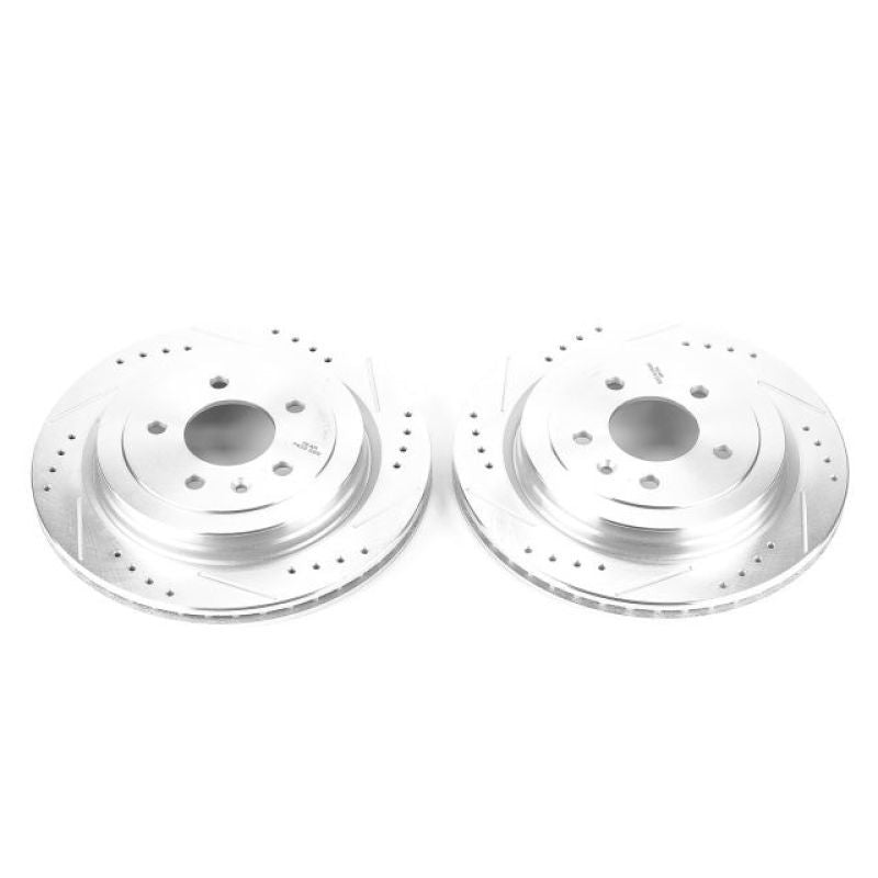 Power Stop 13-18 Cadillac ATS Rear Evolution Drilled & Slotted Rotors - Pair - SMINKpower Performance Parts PSBAR82158XPR PowerStop