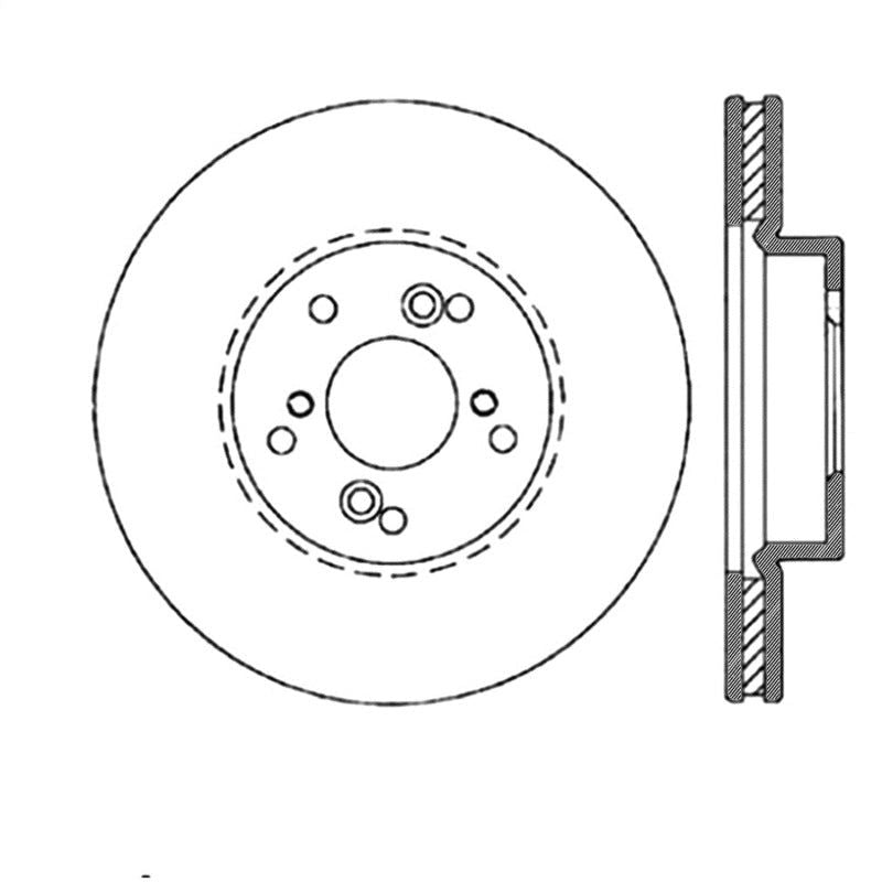 StopTech Power Slot Slotted 99-08 Acura TL (STD Caliper) / 01-03 CL / 04-09 TSX Front Left Rotor-Brake Rotors - Slotted-Stoptech-STO126.40046SL-SMINKpower Performance Parts